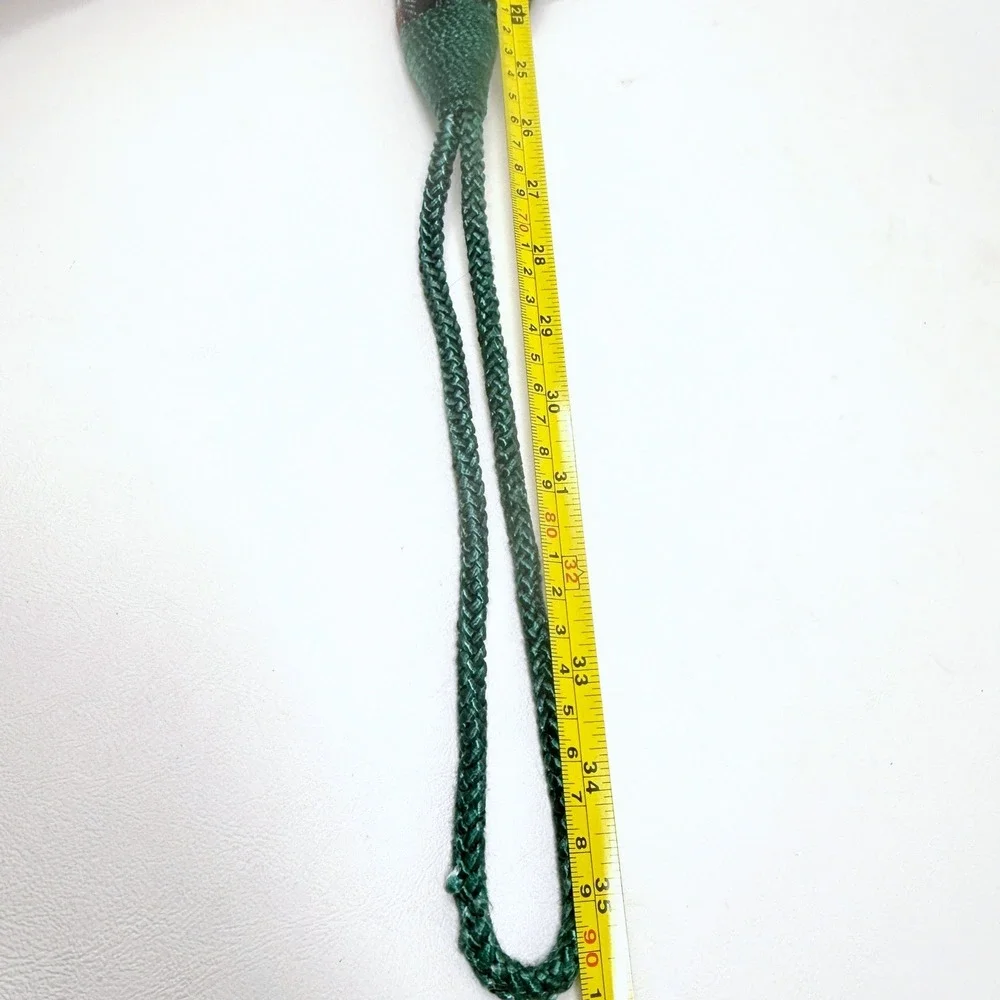Womens Vintage Woven Belt Set 2 Navy‎ Blue Crochet & Green Braided Tapestry M/L